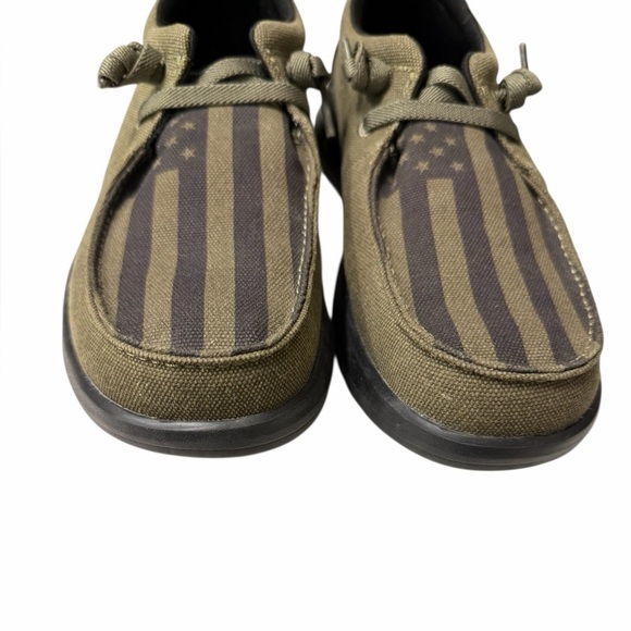 ARIAT Mens Hilo Dusted Olive Green American Flag Casual Shoe Size 7 - Picture 9 of 12